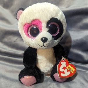 Ty Beanie Boos MANDY the PANDA BEAR Valentine's 5.5" 2014 Rare Retired N…